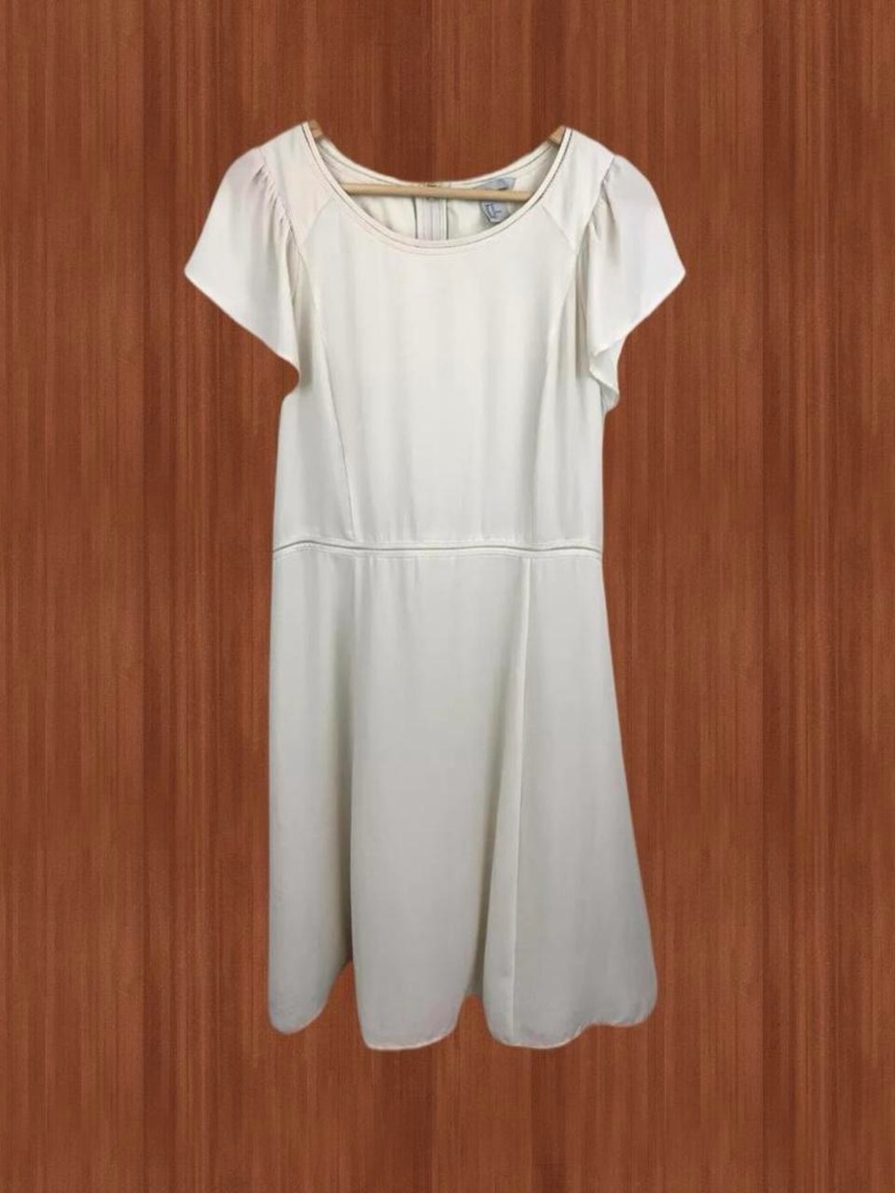 H&M White Flutter Sleeve Mini Dress - Size 6